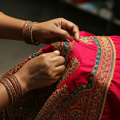 Indian artisan crafting traditional embroidery — heritage and craftsmanship at Travel Carnival DMC